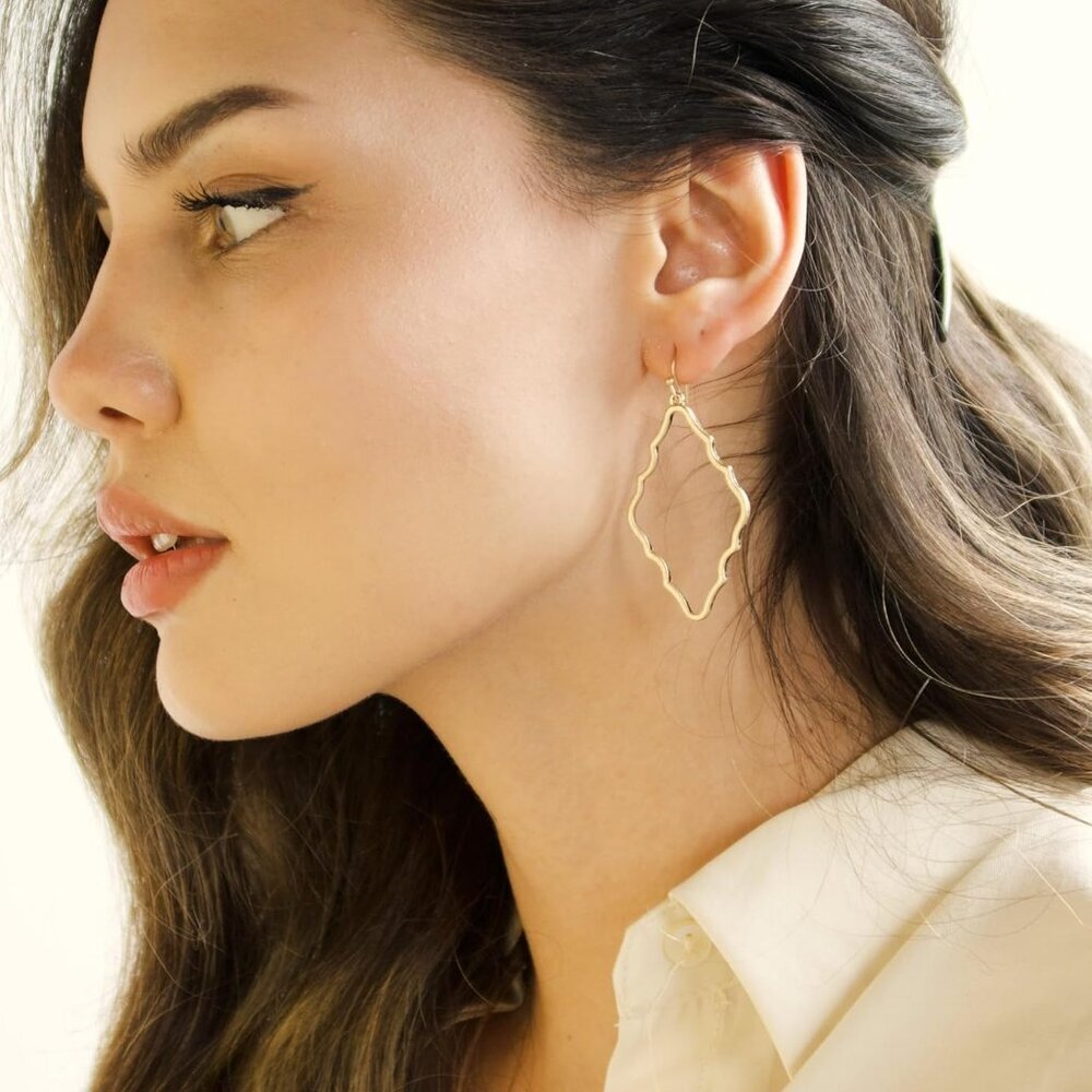 Lightweight Simple Basic Geometric Dangle Drop Ea… - image 2